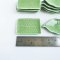 Dollhouse Miniatures Tableware Ceramic Plate Dish Set Green Kitchen Supply