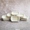 10 Pcs White Ceramic Square Rectangle Tray for Dollhouse Miniature Food Cake Bakery Supply