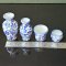 Set 4 Pieces of Ceramic Hand Painted Vase Jar Pot Dollhouse Miniatures Flower Supply