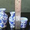 Set 4 Pieces of Ceramic Hand Painted Vase Jar Pot Dollhouse Miniatures Flower Supply
