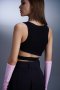 AHT091 Overlapped basic rib crop top