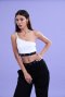 AHT112 Double strap one shoulder crop top