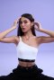 AHT112	Double strap one shoulder crop top