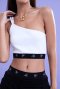 AHT112 Double strap one shoulder crop top