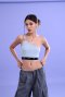 AHT112 Double strap one shoulder crop top