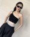 AHT112	Double strap one shoulder crop top