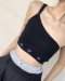 AHT112 Double strap one shoulder crop top