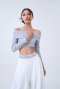 AHT113 Rib off Shoulder long sleeve crop top