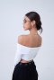 AHT113 Rib off Shoulder long sleeve crop top