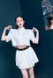 AHT121 Satin shortsleeve crop shirt