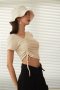 AHT044 One-side pull crop top