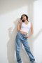 AHT053 Soft rib crew neck tank crop top