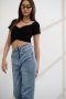 AHT052 Cross front rib crop top