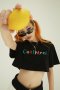 AHT066 Rainbow confident crop tee