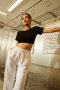 AHT069 Back twist crop top