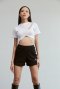 AHT077 Oblique slash rib crop top