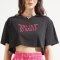 AHT078 Too hot to handle crop tee