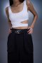 AHT092 U-neck cut out rib crop top