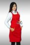 YELLOW PIPING- RED FULL APRON