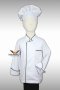 White-Black piping Kid Chef Jacket