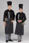 Black Chalk Stripe Half Long Apron (Long Tie)