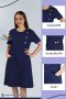 Dark blue round neck Nurse Dress (HPD0005)