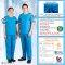เสื้อสครับ ชุดพยาบาล คอกลม สีฟ้าเข้ม (เสื้อ+กางเกง) (HPG0161)