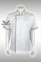 Black piping white short sleeve chef jacket