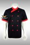 Red collar&cuffs Black Chef Jacket