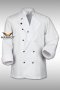 Black stud buttons white long sleeve chef jacket