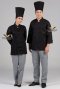Black stud buttons black long sleeve chef jacket