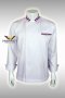 Thai flag collar white long sleeve chef jacket