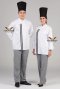 Black double stripe white long sleeve chef jacket