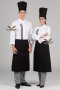 Black double stripe white long sleeve chef jacket