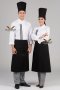 Black double stripe white long sleeve chef jacket