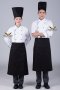 Black stud buttons White-black long sleeve chef jacket