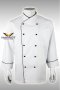 Black stud buttons White-black long sleeve chef jacket