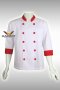 Red collar&cuffs White 3/4 sleeve chef jacket