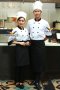 Black collar&cuffs White 3/4 sleeve chef jacket