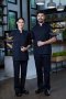 Dark Blue Short Sleeve Chef Jacket