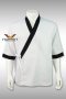 เสื้อกุ๊ก เสื้อเชฟ ชุดเชฟ เสื้อพ่อครัว ญี่ปุ่น สีขาวกุ๊นดำ (FSS0602)