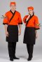 Black piping orange Japanese Chef Jacket