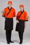 เสื้อกุ๊ก เสื้อเชฟ ชุดเชฟ เสื้อพ่อครัว ญี่ปุ่น สีส้มกุ๊นดำ (FSS0604)