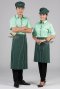 Green Chalk Stripe Half Short Apron