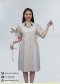 ชุดคลุมท้อง ชุดเดรสคลุมท้อง แขนเสื้อจับจีบ สีกากี (MCC0001)