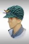 Green Chalk Stripe Pleated Baseball Hat
