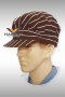 Brown Chalk Stripe Pleated Baseball Hat