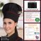 RED PIPING BLACK CHEF HAT