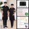 Black short sleeve chef jacket