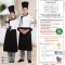 Black stud 5 buttons black-white long sleeve chef jacket